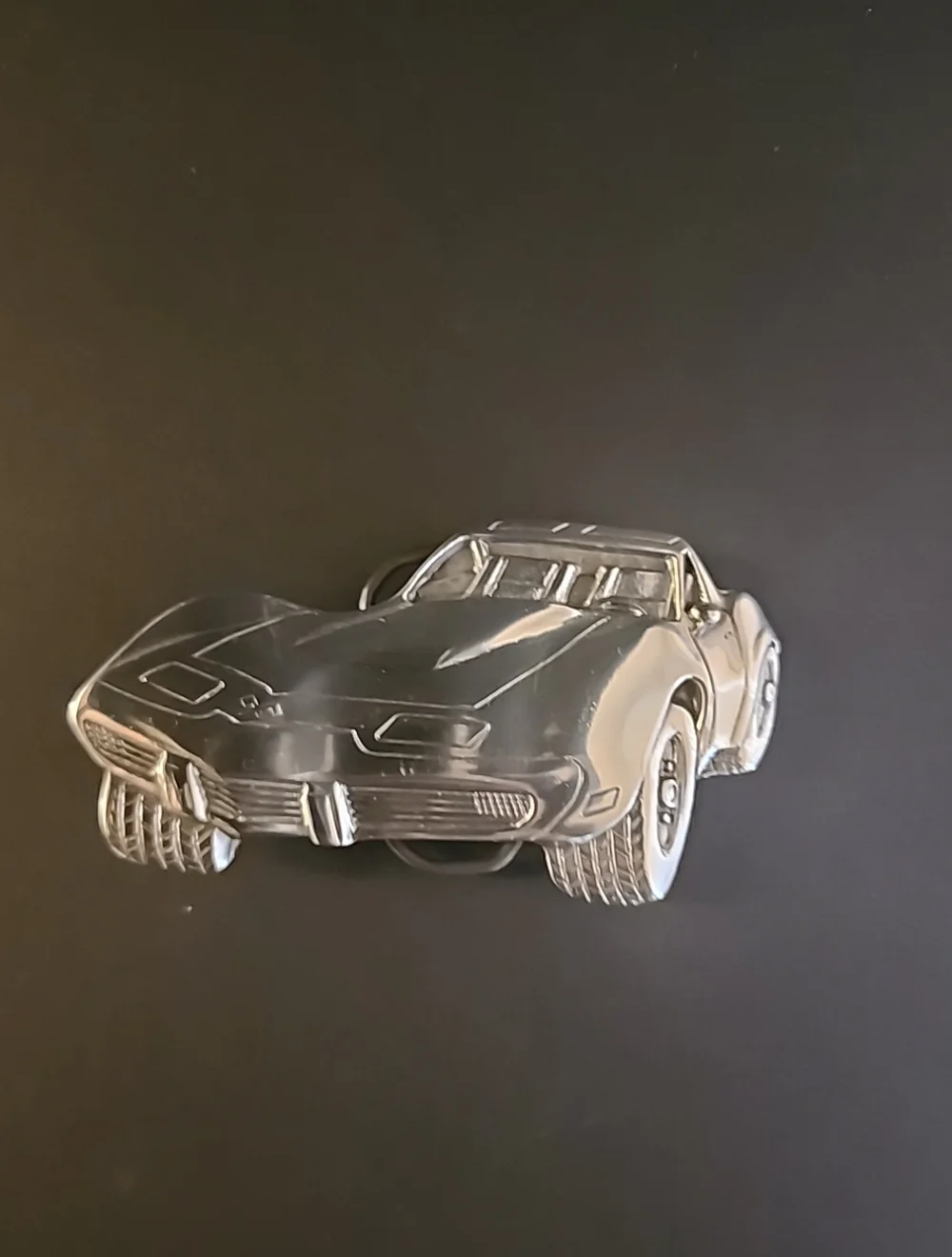 Vintage Corvette Belt Buckle, Pure Pewter, USA Design, S#266, Great Cond. 1979